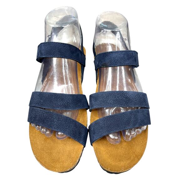 NAOT Women’s Kayla Blue Leather Wedge Sandals Size 40 US 9 - Picture 7 of 11